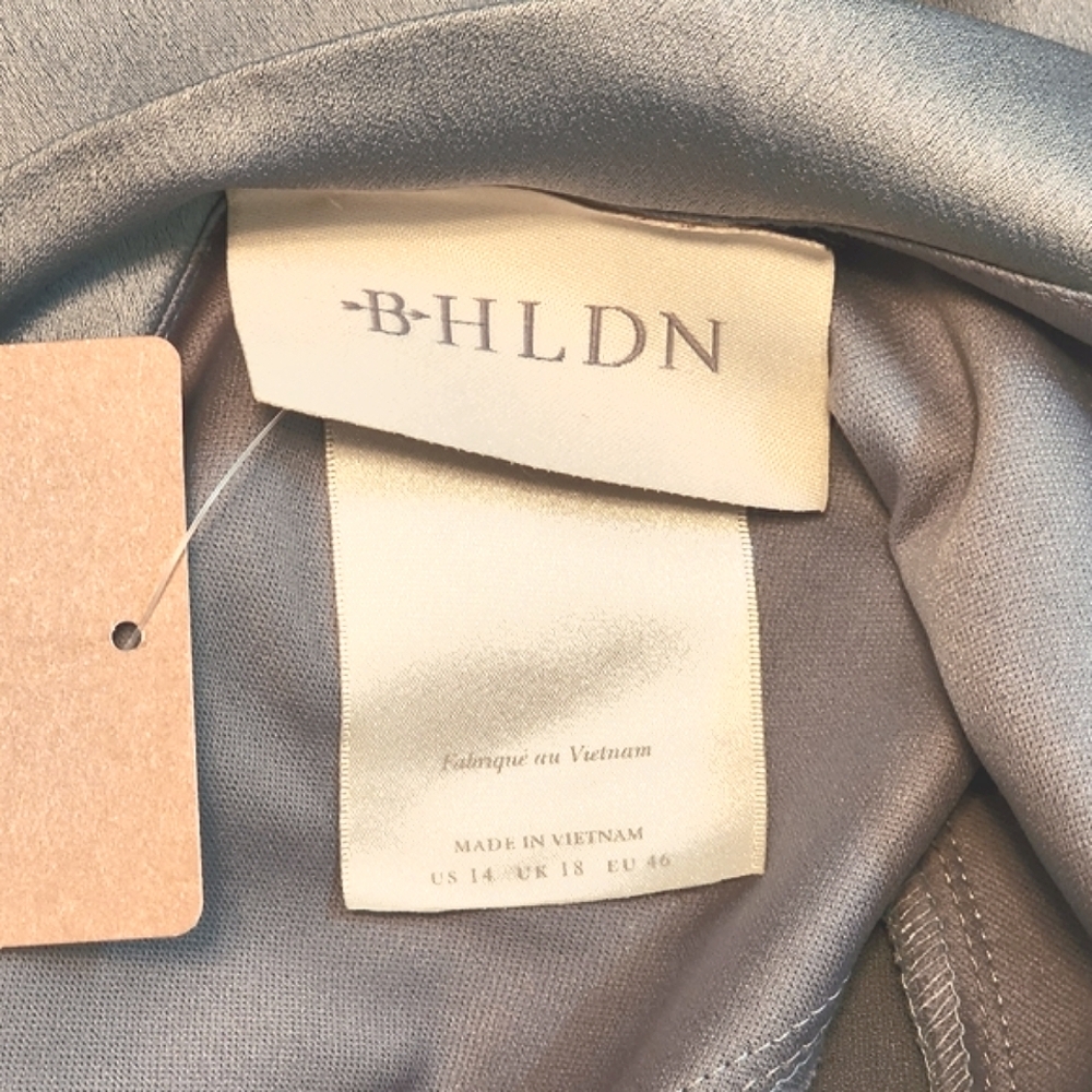 BHLDN/Anthropologie Dress Charmeuse Spaghetti Strap Satin Maxi Blue Plus Size 14 - Picture 11 of 16